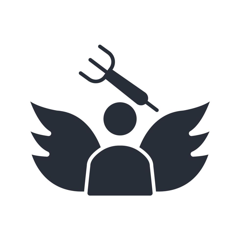 angel icon. .Editable stroke.linear style sign for use web design,logo.Symbol illustration. vector