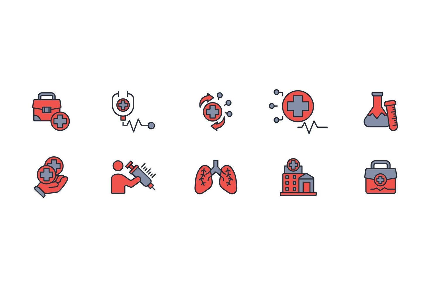 Healthcare and medical icon set..Editable stroke.linear style sign for use web design,logo.Symbol illustration. vector