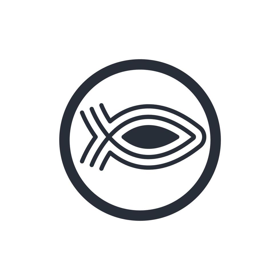 ichthys icon. .Editable stroke.linear style sign for use web design,logo.Symbol illustration. vector