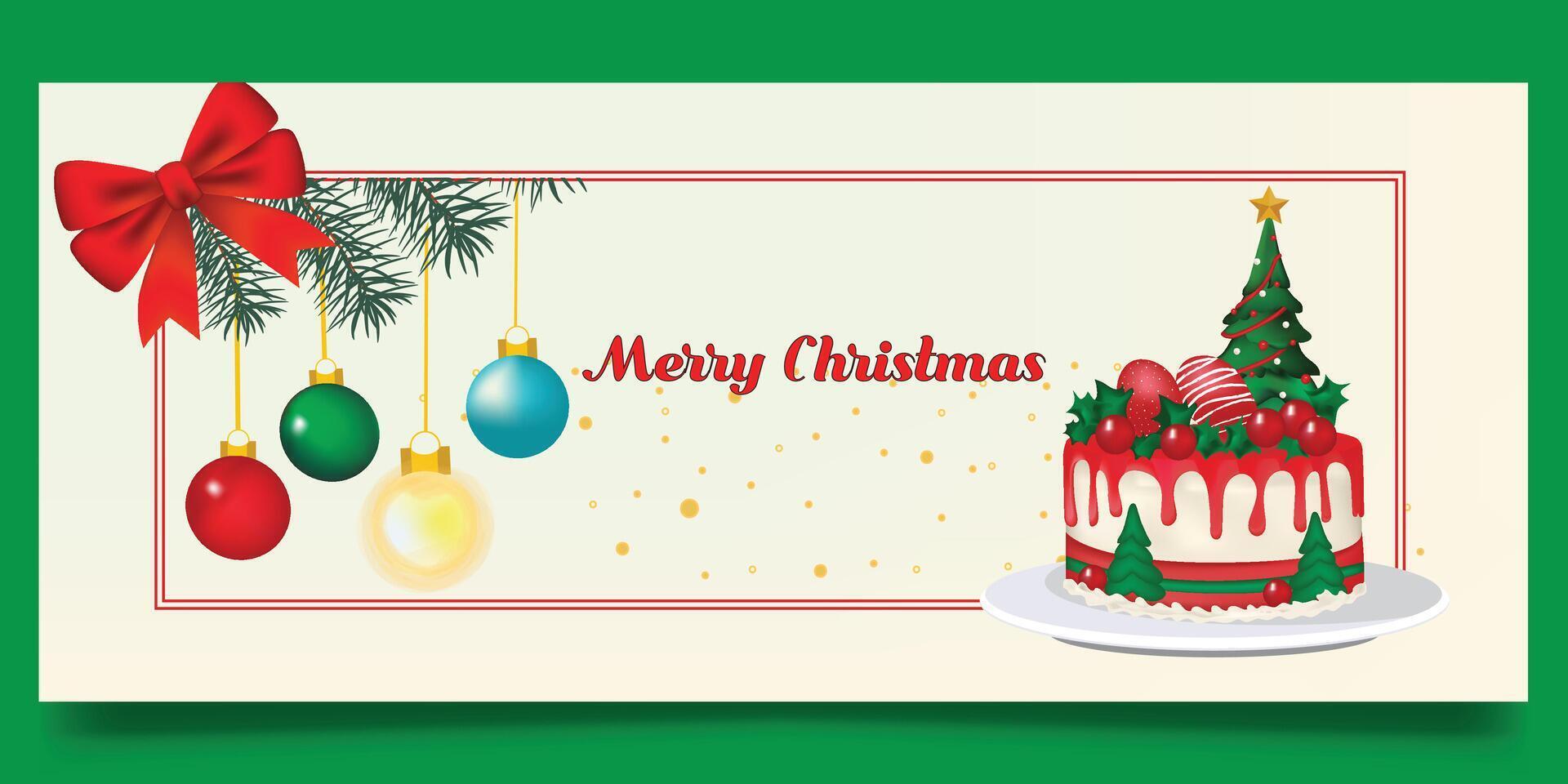 Cake banner design for Christmas vector