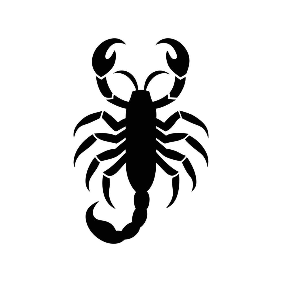 Black and white Scorpion silhouette design art illustration vector