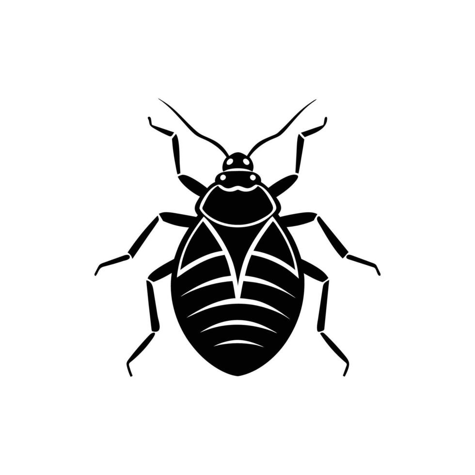 Black and white bedbug silhouette design art illustration vector
