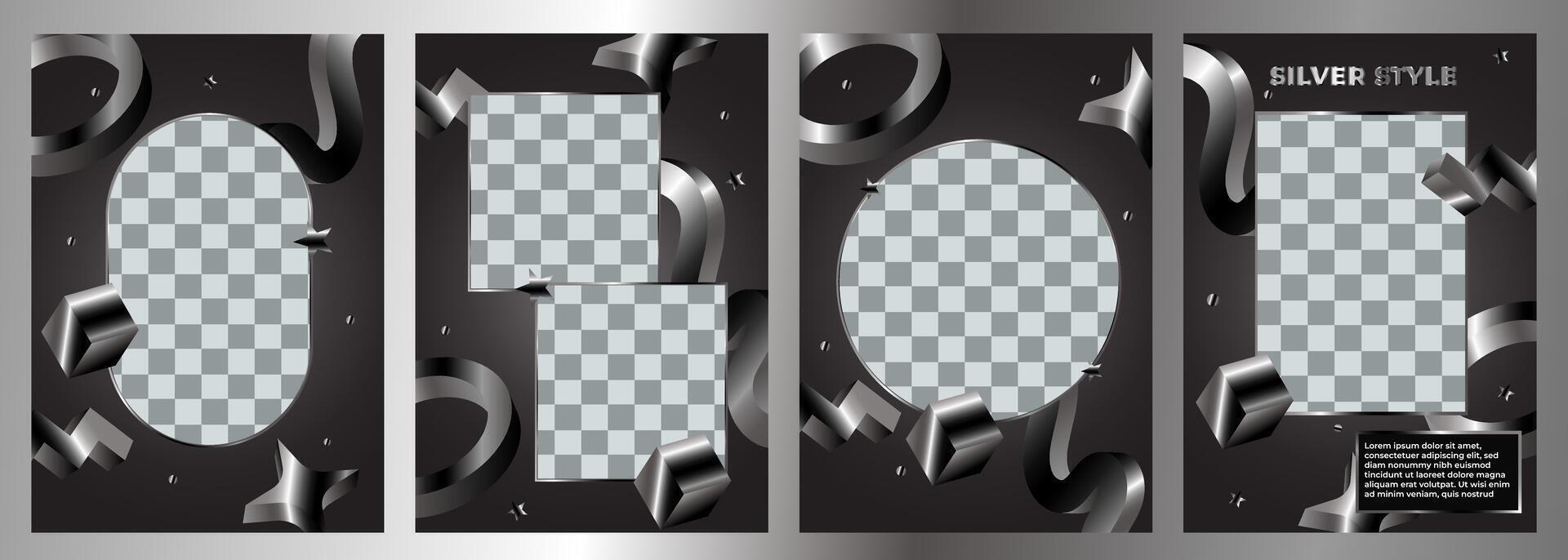 abstract silver 3d social media post design, for social media post, flyer, brochure, pamlfet, poster, etc. vector