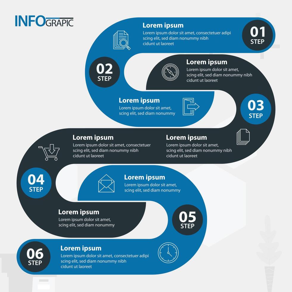 Visual representation of a multi-step process in a modern infographic style with clear steps and engaging design elements vector