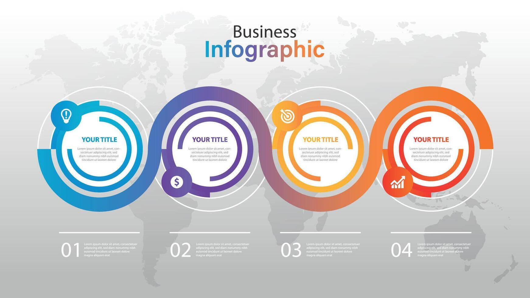 Visual representation of data flow using infographics with numbered steps vector