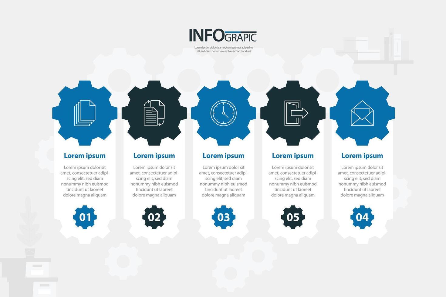 Visual representation of a step-by-step process highlighting key information in a structured format vector