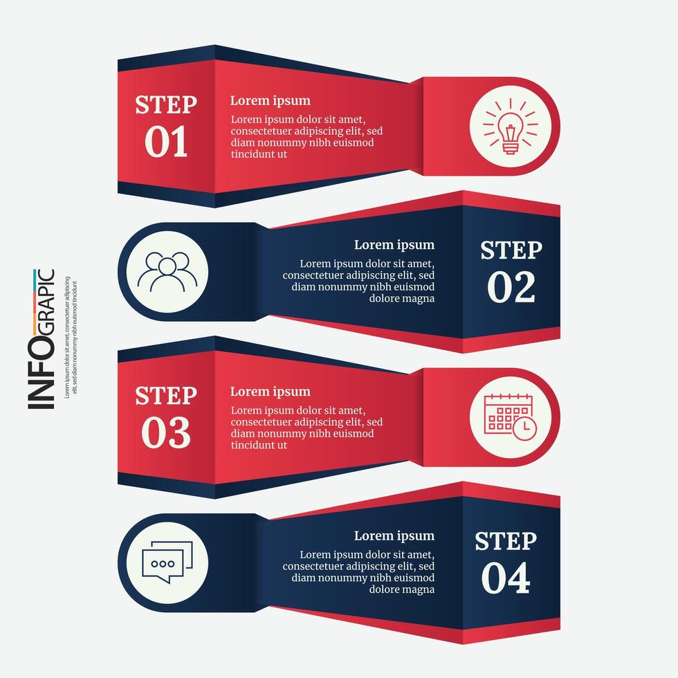 Infographic illustrating a step by step process for project management in a clear and color-coded format vector