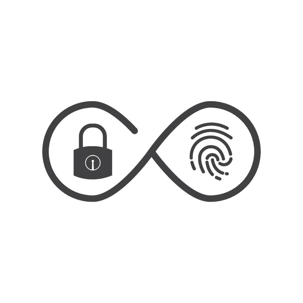 Fingerprint technology logo icon vector