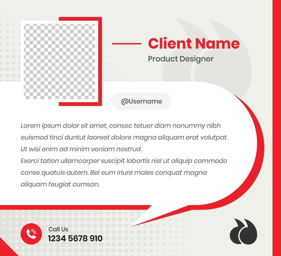 Testimonial, Feedback and Quotation presentation simple social media post template design vector