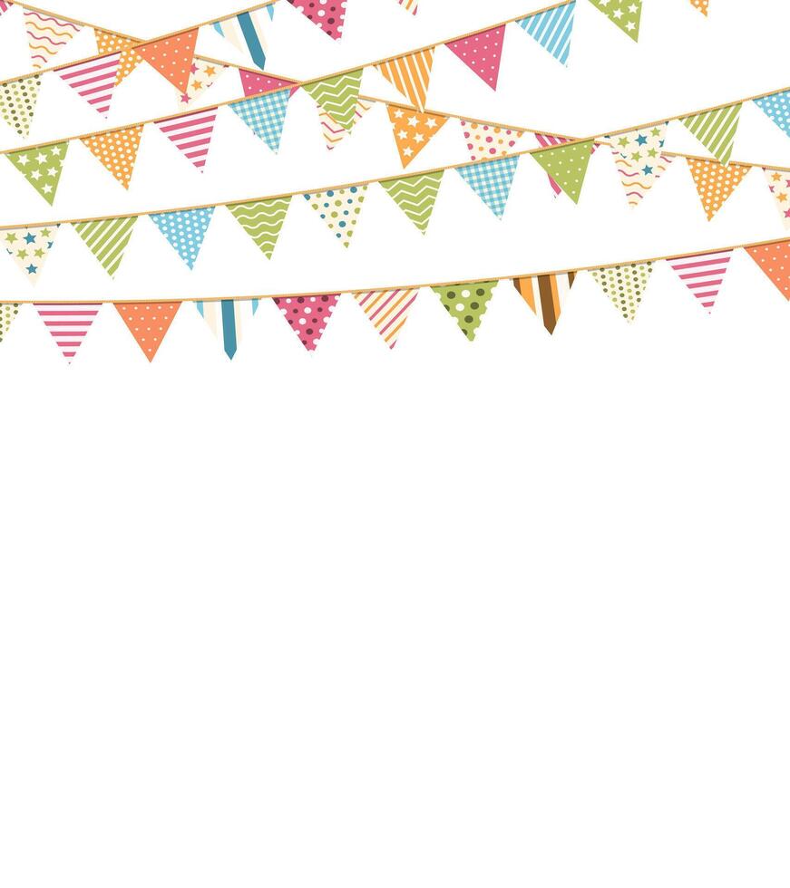Background with bunting flags and place for your text vector
