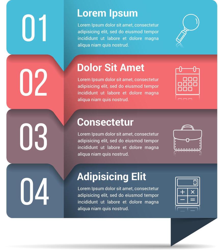 Infographic template with four steps or options, workflow, process diagram vector