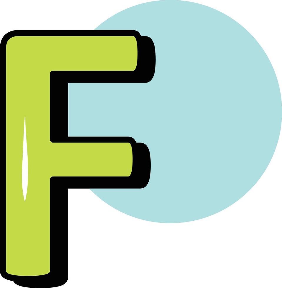 F Letter Alphabet Circle Color Outline Icon Pack vector