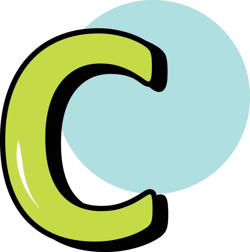 C Letter Alphabet Circle Color Outline Icon Pack vector