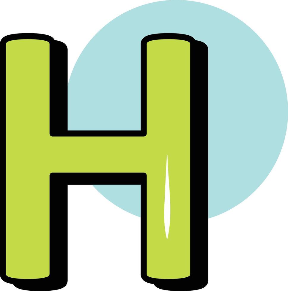H Letter Alphabet Circle Color Outline Icon Pack vector