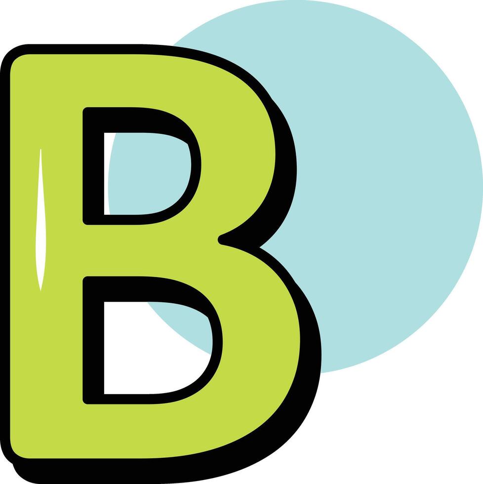 B Letter Alphabet Circle Color Outline Icon Pack vector