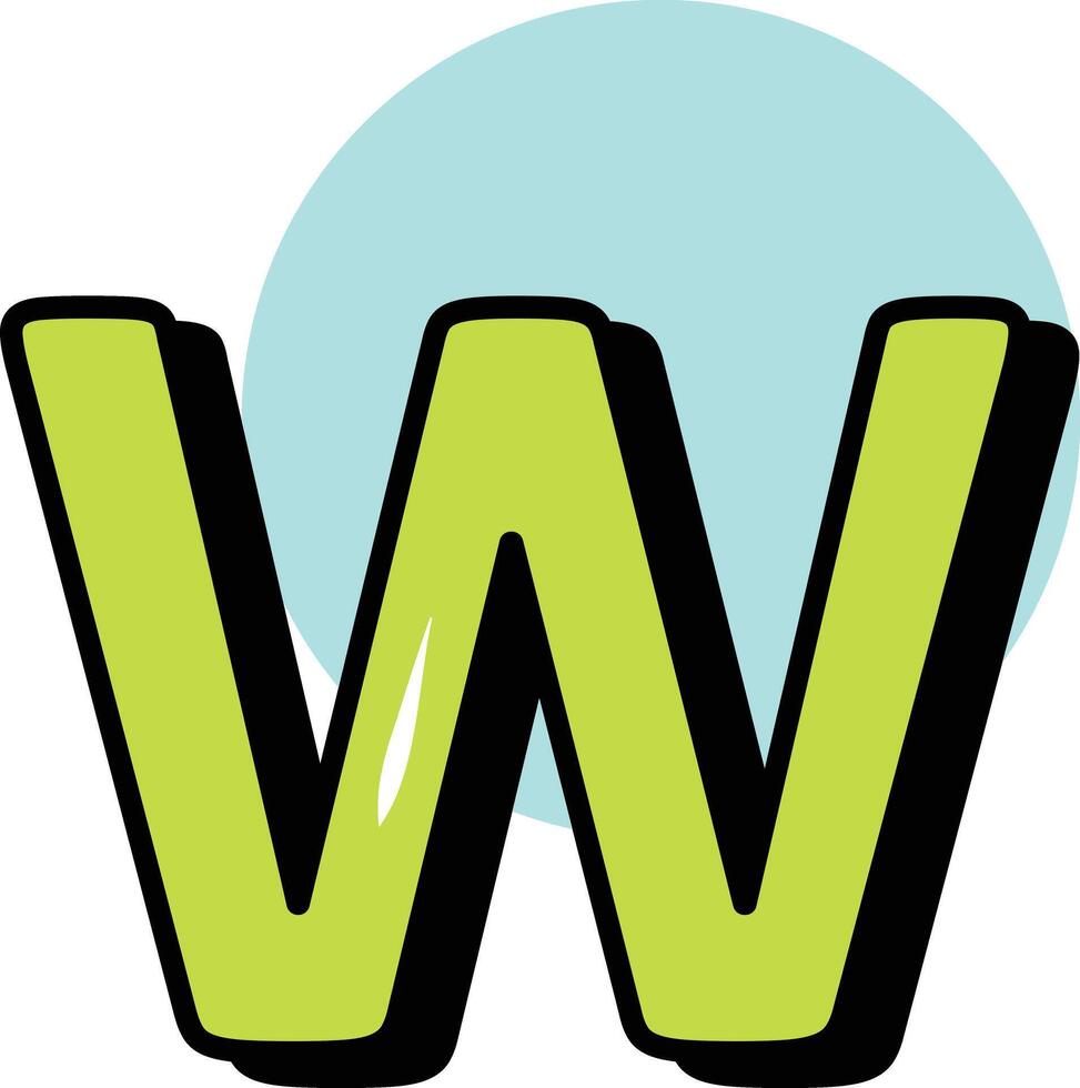 W Letter Alphabet Circle Color Outline Icon Pack vector