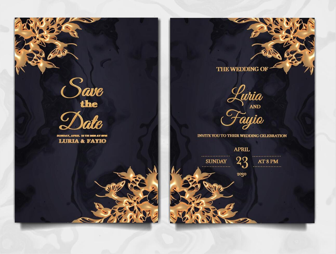 luxury wedding invitation cards vector