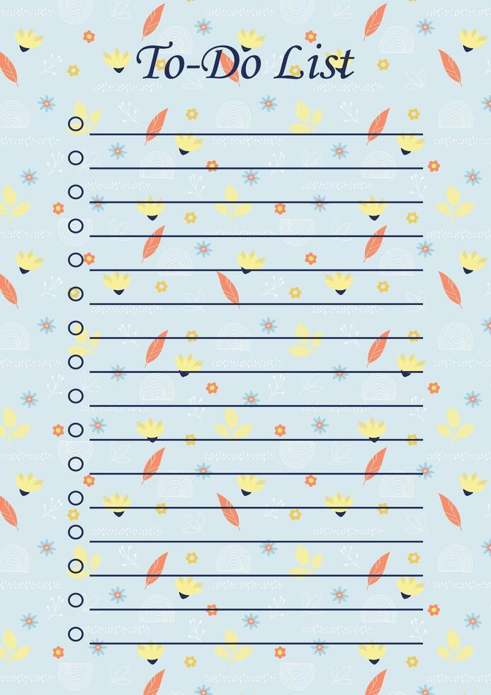 Business organizer to do list paper sheet. Tropical illustration. Blank printable goal setting sheet vector
