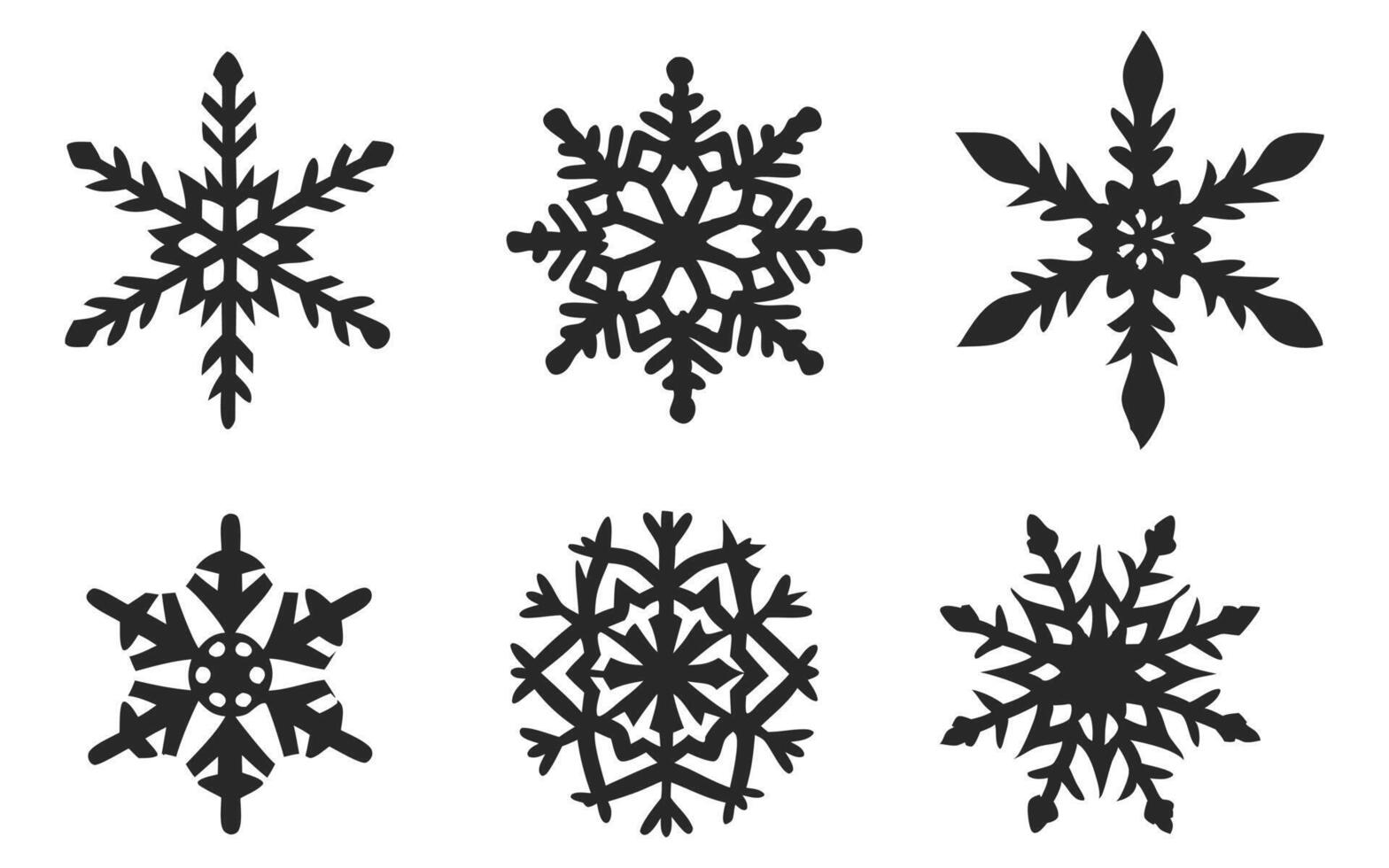 chritsmas snowflake silhouette icon set for flat design elements vector