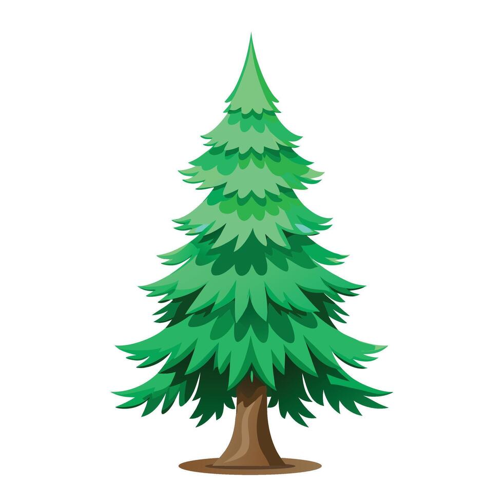 evergreen natural fir pine tree flat illustration for design vector