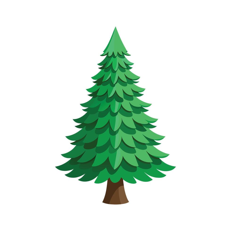 flat pine tree illustration for evergreen natural design vector