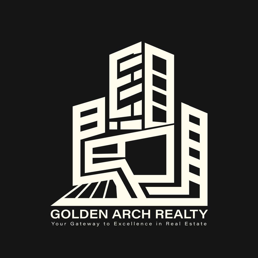 Golden arch realty logo vector