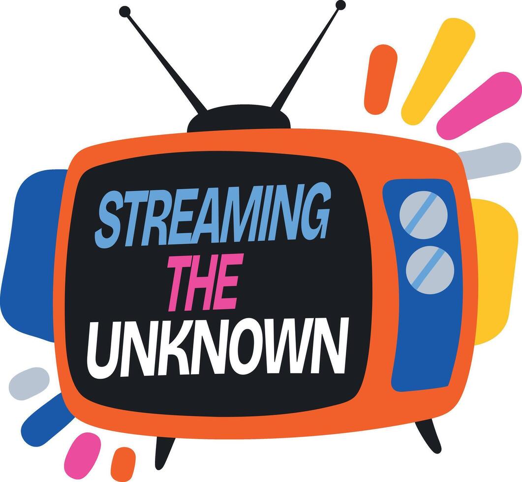 A flat sticker of tv streaming vector