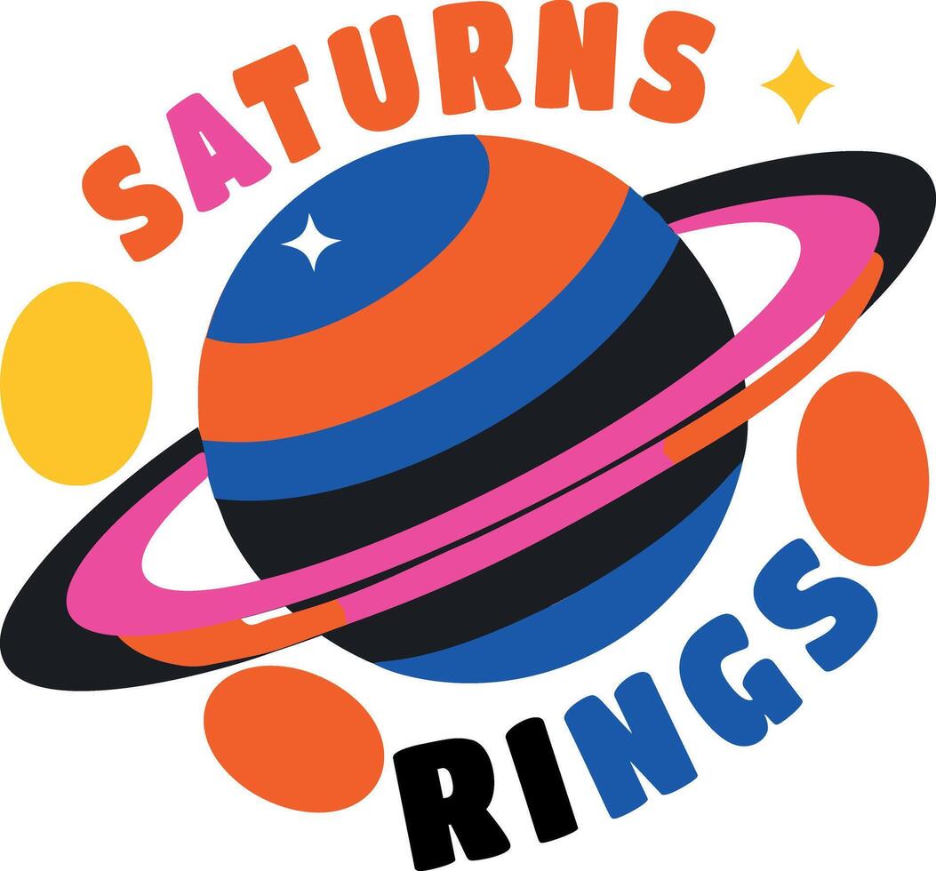 A flat sticker of saturn planet vector