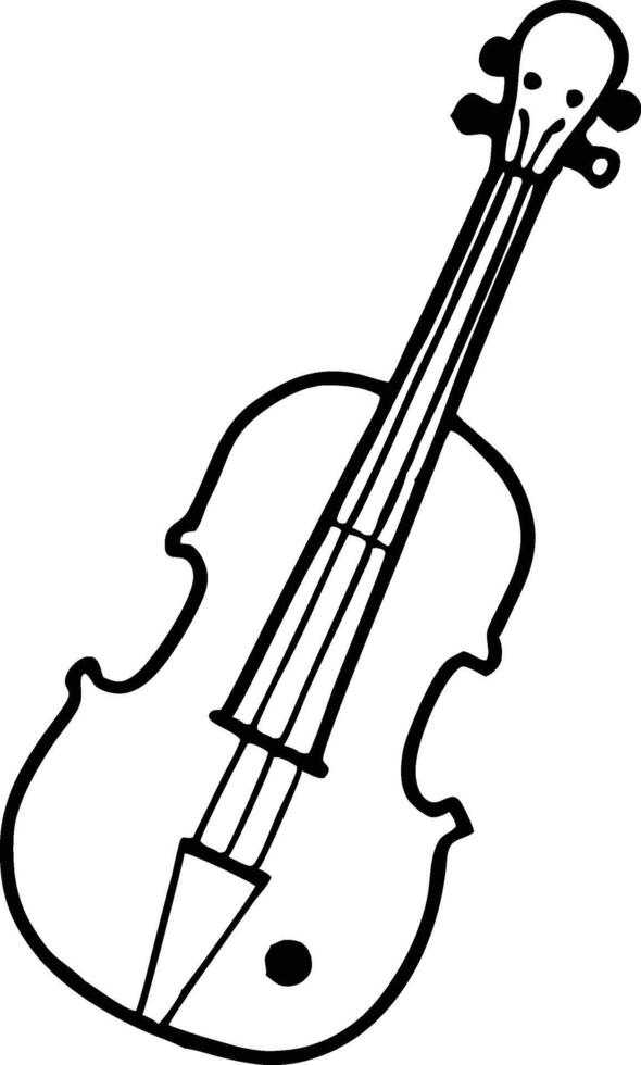 A violin line art drawing icon vector