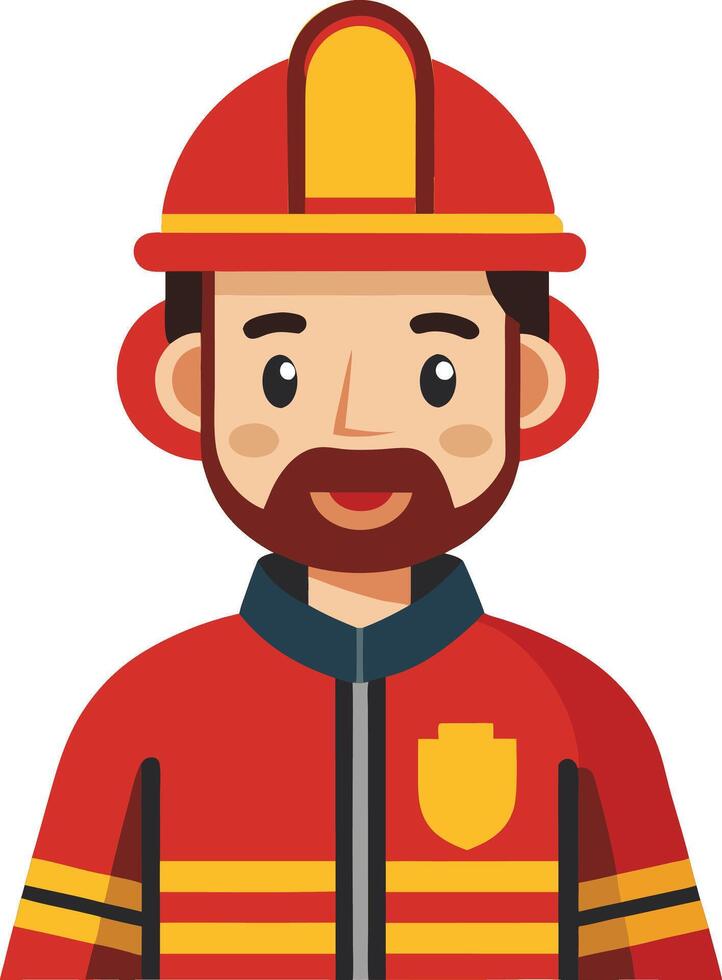 Cartoon Firefighter Character in Uniform vector