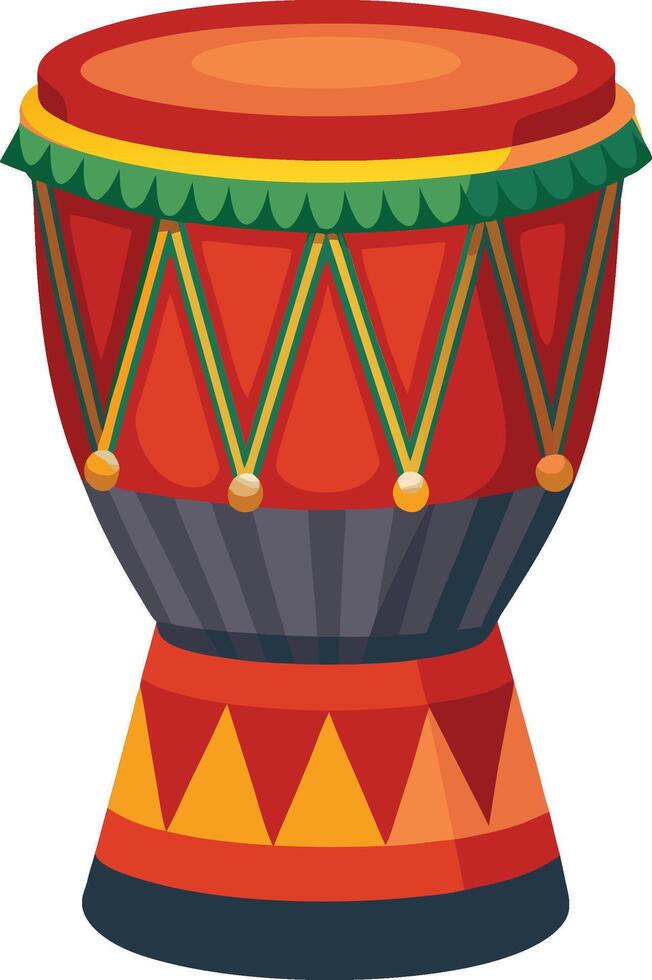 illustration of an African djembe drum with decorative patterns vector