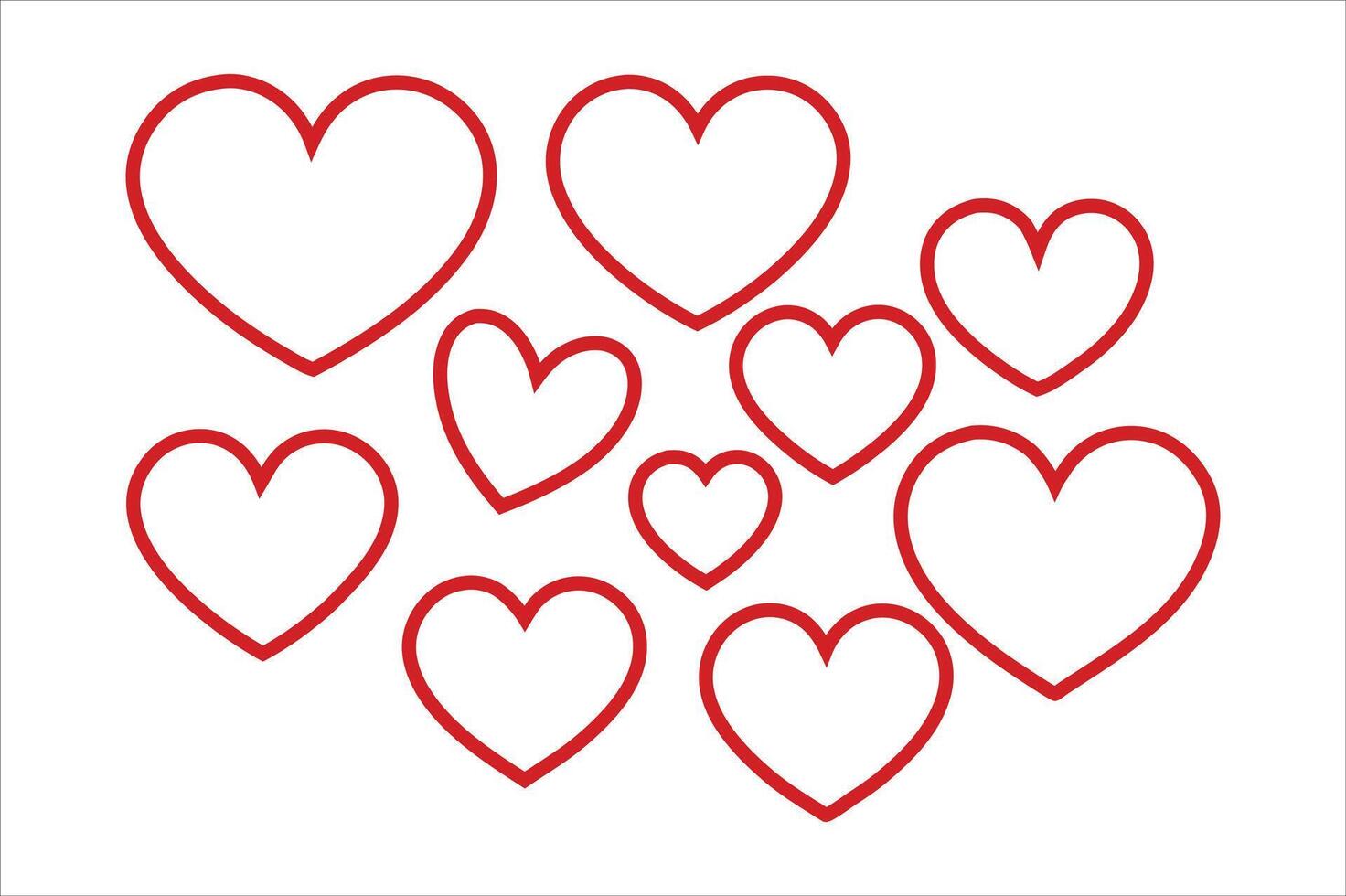 A group of hearts on a white background vector