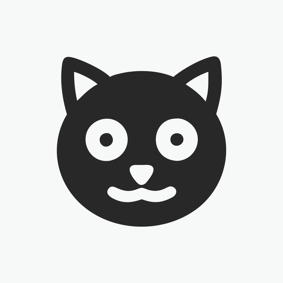 A black cat head icon on a white background vector