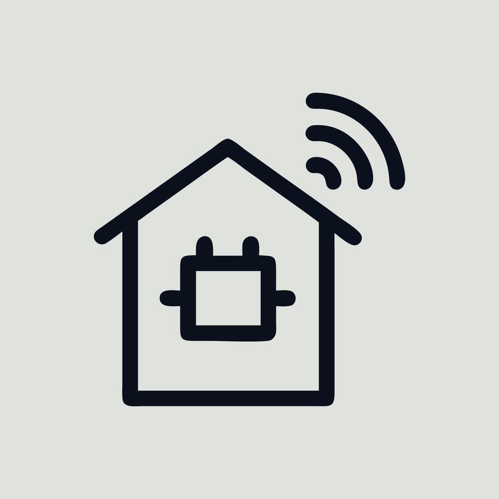 A house with wifi and a wifi router icon vector