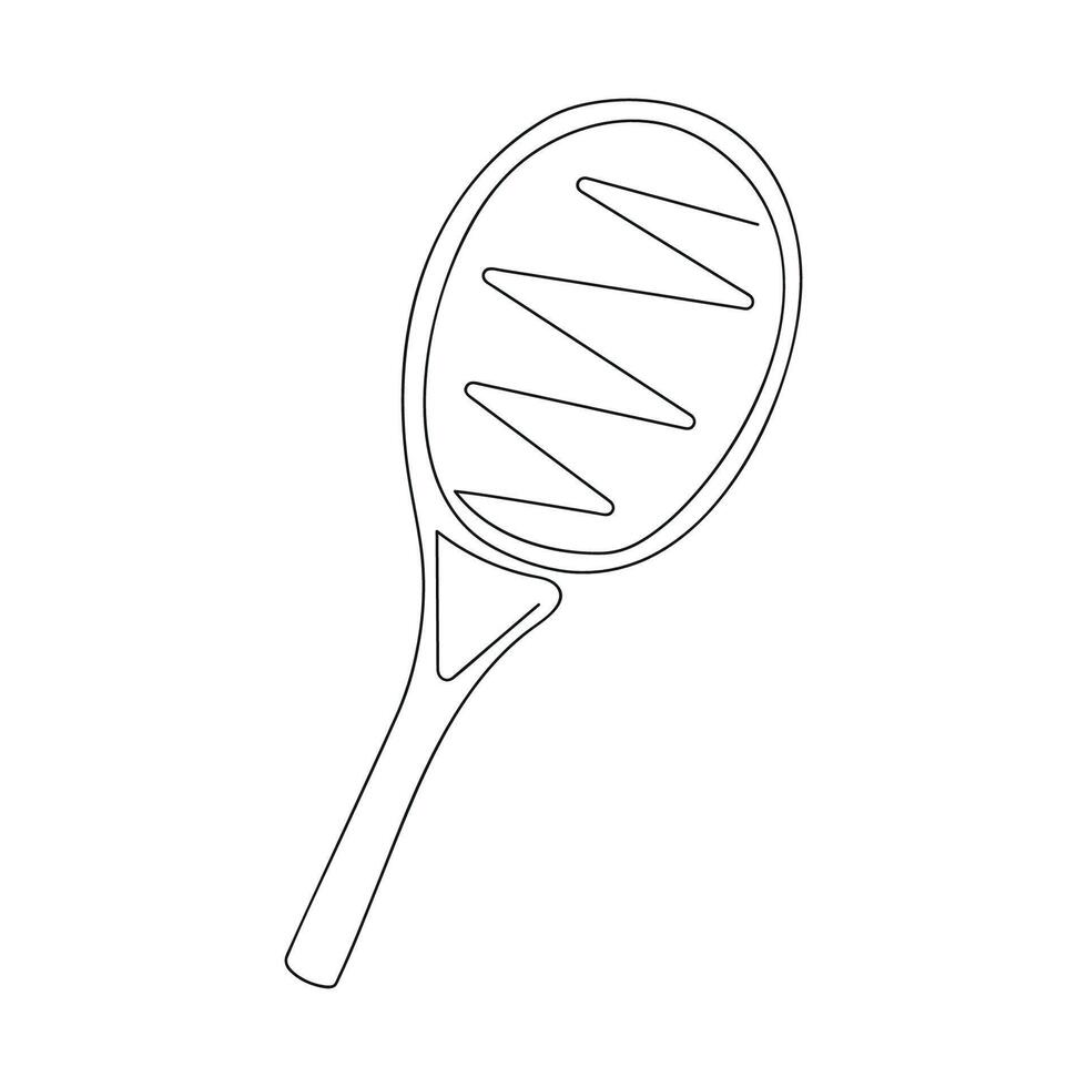 Racket one line in one continuous line. One line drawing, minimalism. vector