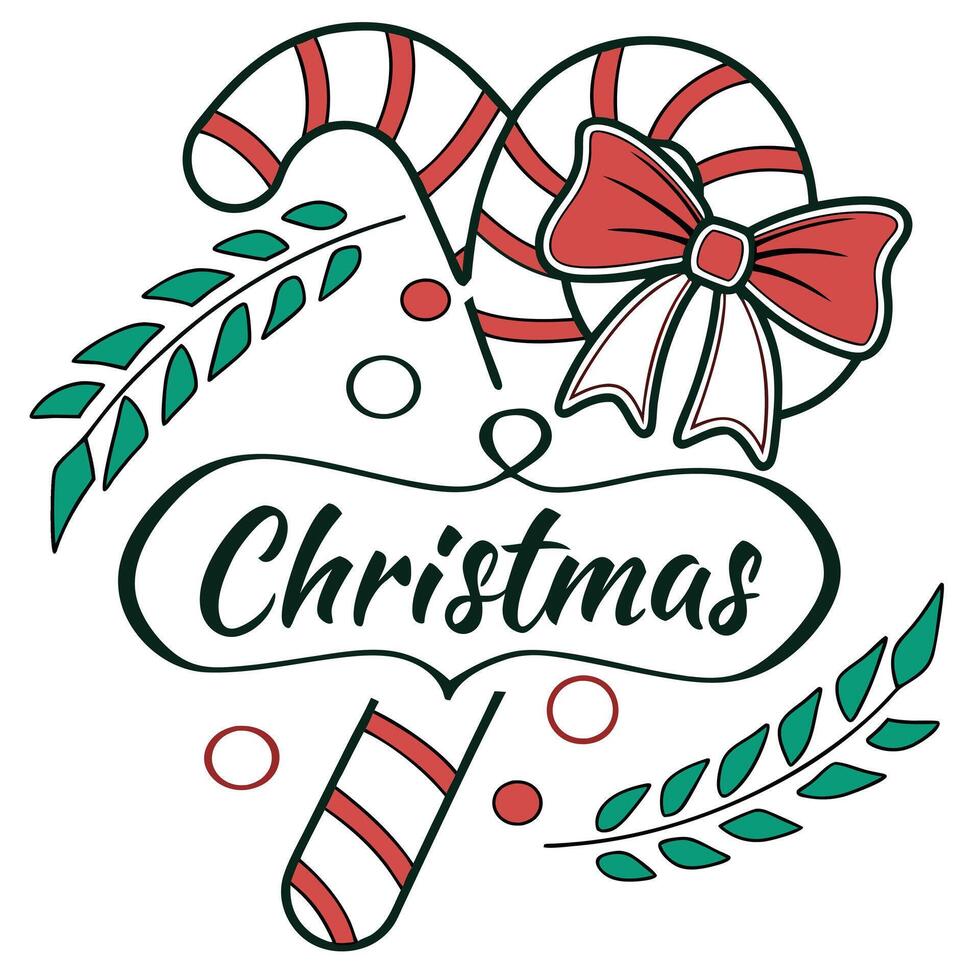 Christmas candy cane vector