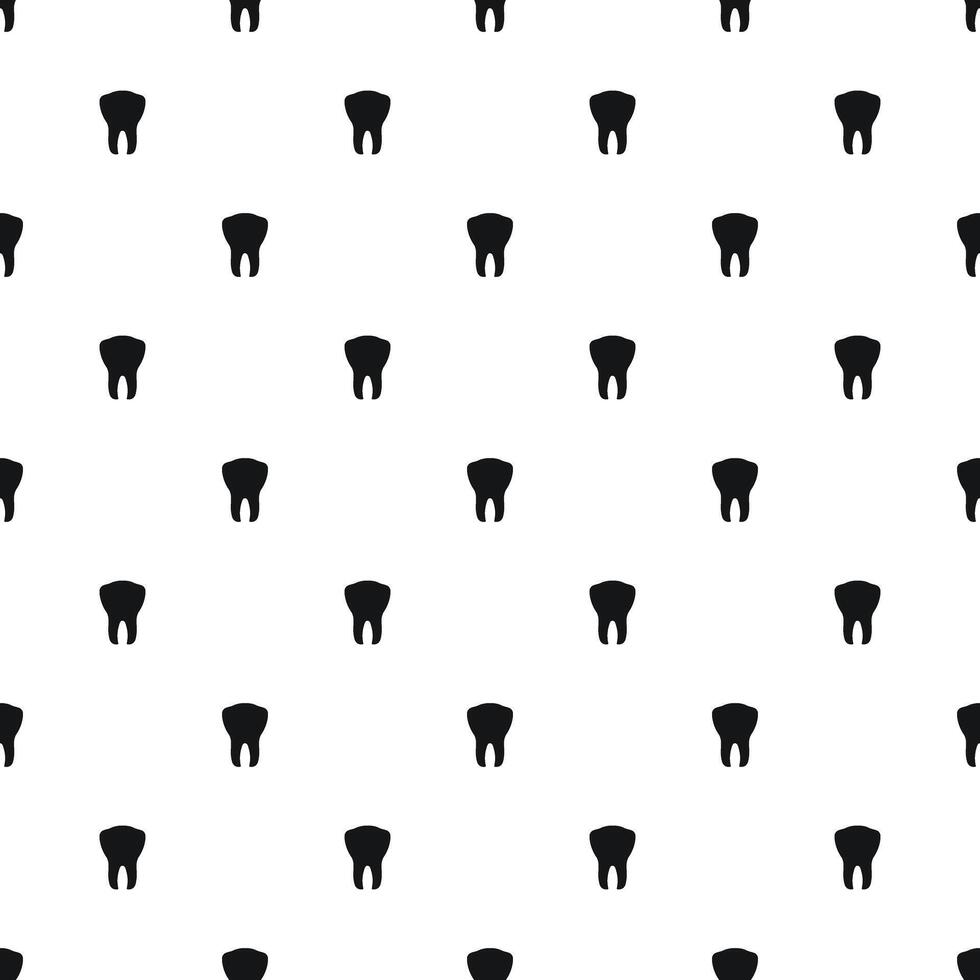 Seamless dental pattern, silhouette of human teeth vector