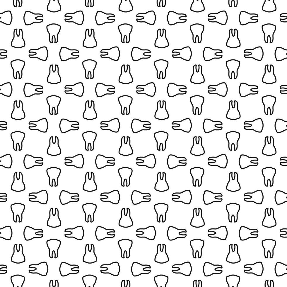 Seamless pattern of hand drawn doodle sketch tooth isolated on white background vector