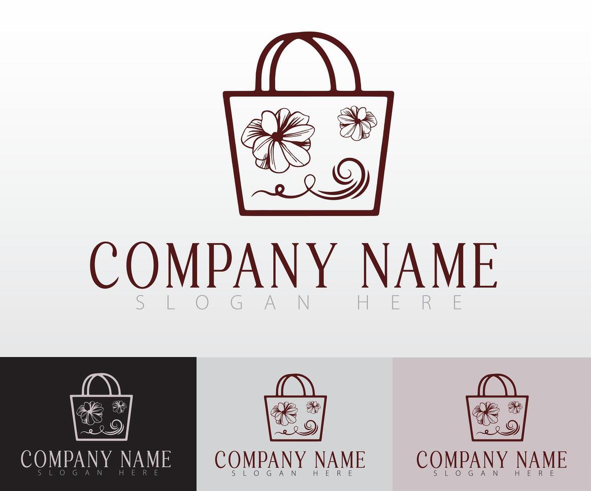 Creative shopping bag logo illustration. vector