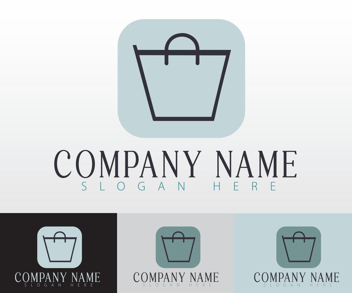 Simple minimal commerce bag illustration. vector