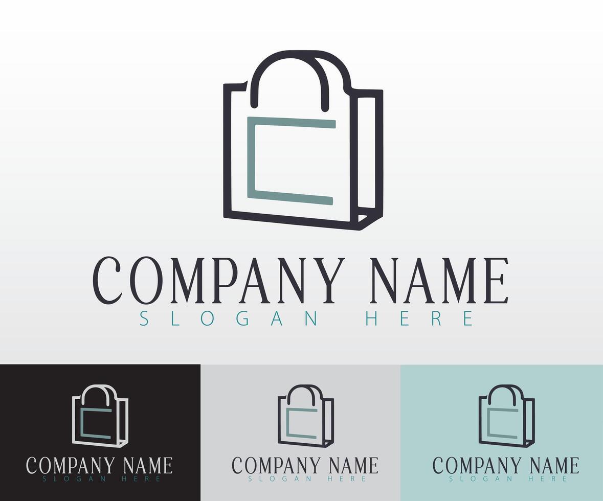 Free Shopping bag logo design. vector