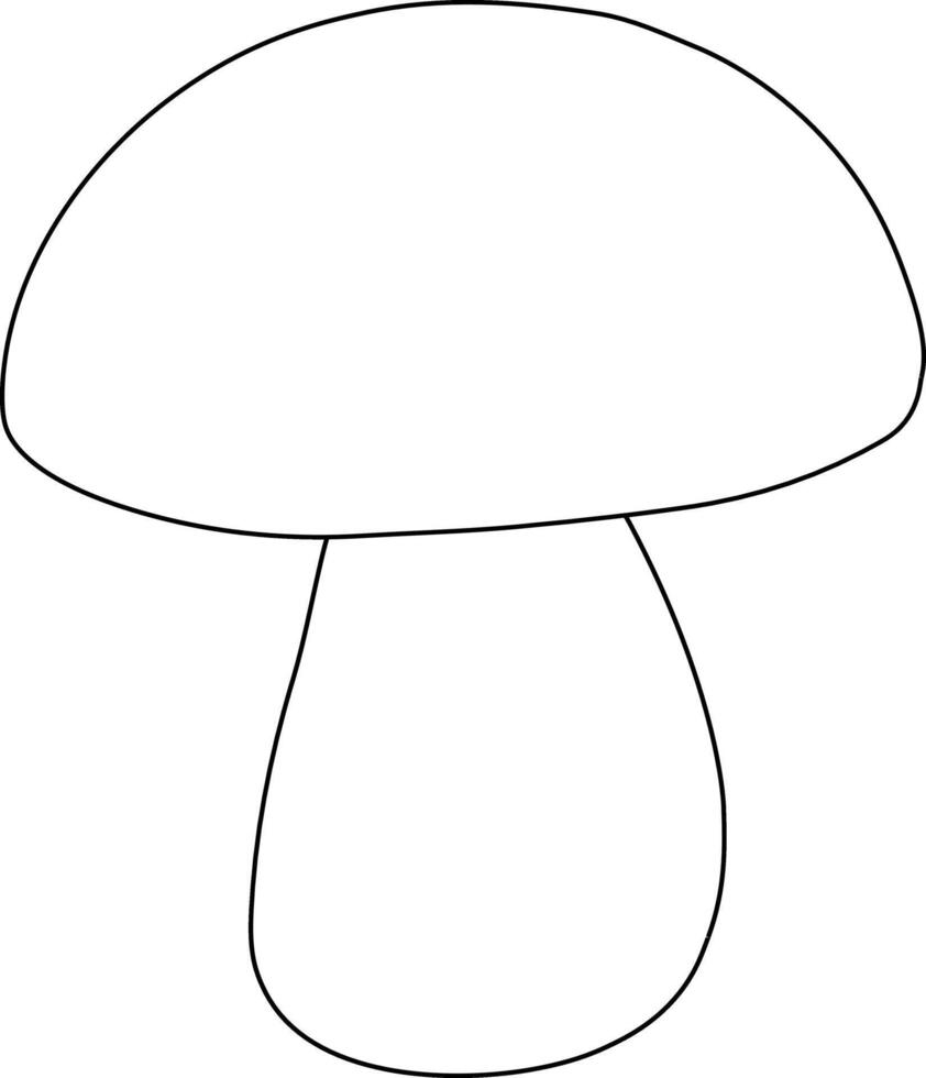 Outline mushroom, for coloring. simple drawing for children. Line illustration food vector