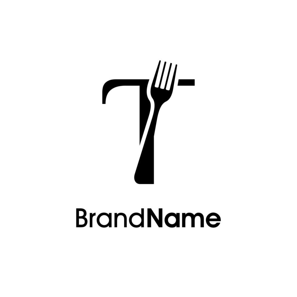 Simple and Unique Initial T Fork Logo vector