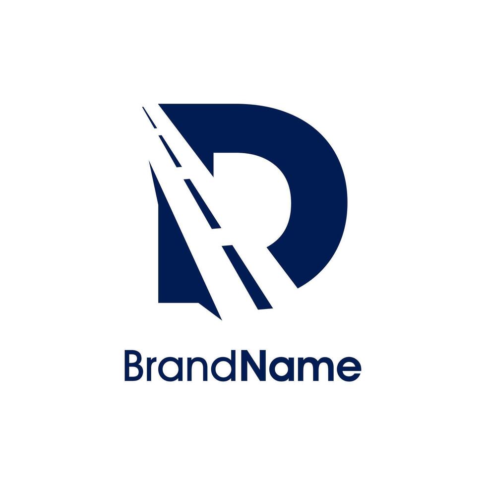 Simple and Stylish Initial D Road Way Logo vector