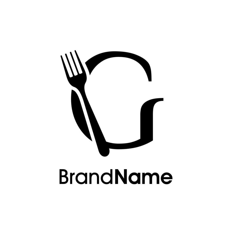 Simple and Unique Initial G Fork Logo vector