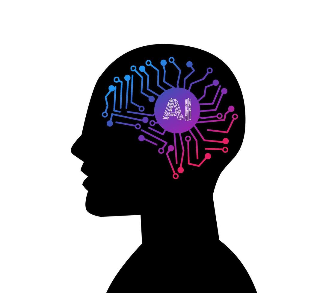 Human ai brain ai technology vector