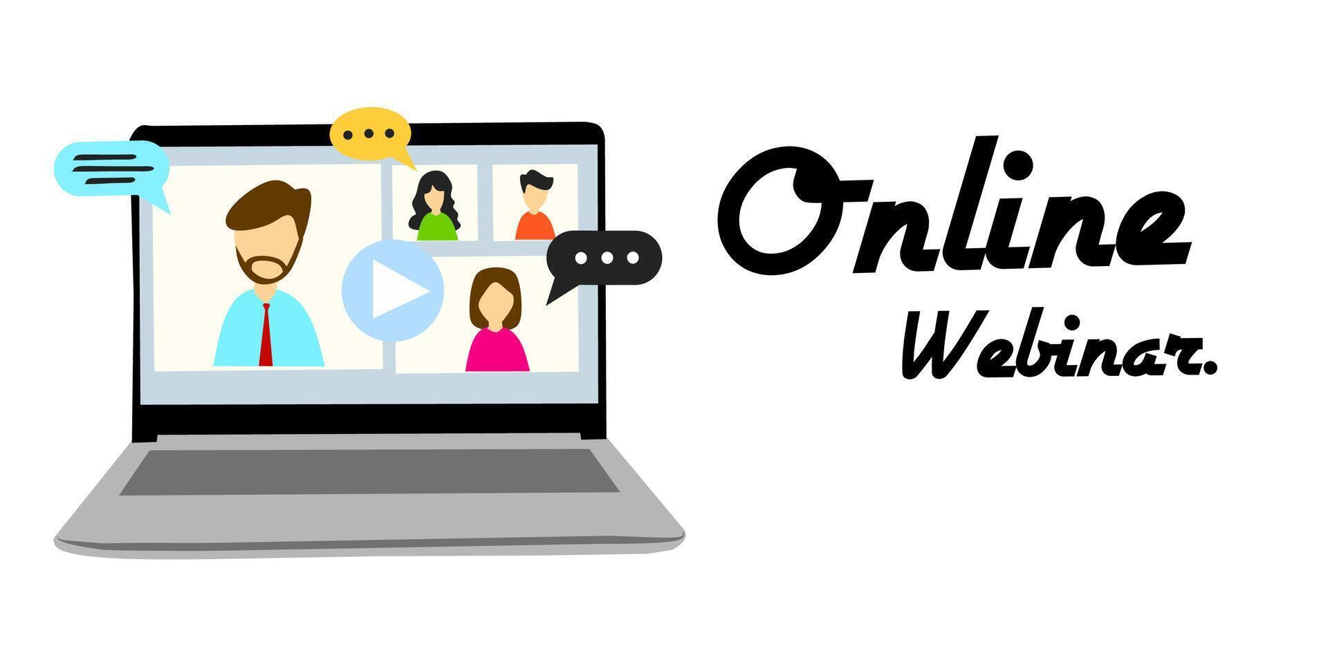 Online webinar - how to make money online vector