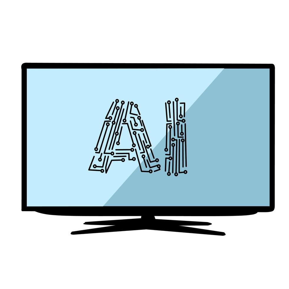 Ai monitor tech vector