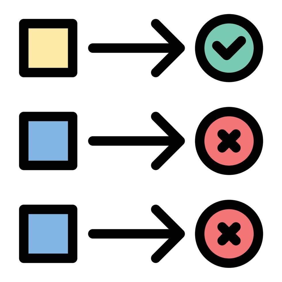Project Status Icon Progress Tracking in Flat Line Color Style vector