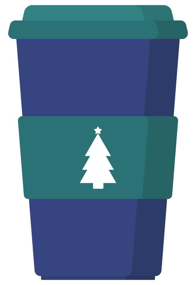 Flat icon of coffee cup for winter isolated on white background. vector